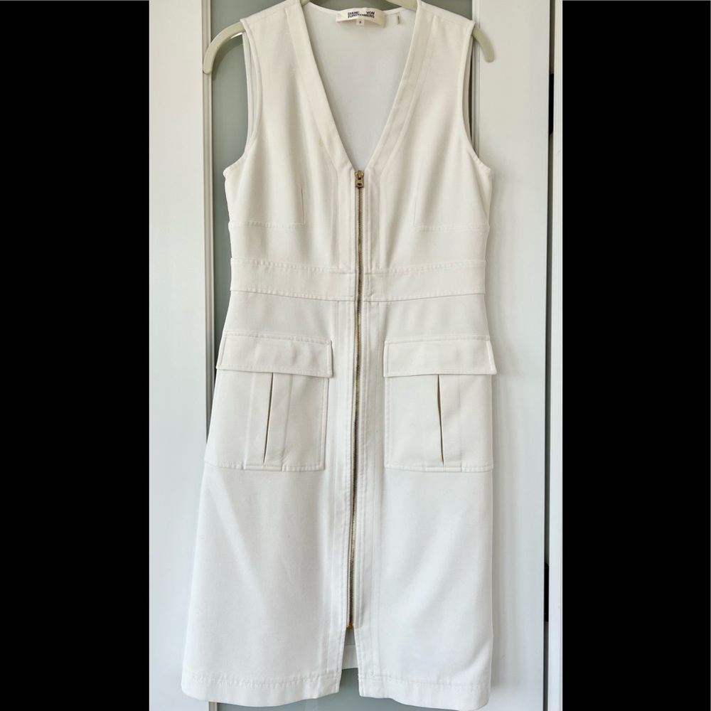 White DVF dress.